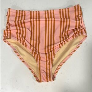 Pink Chicken Pink and Orange Striped Bikini Bottom
